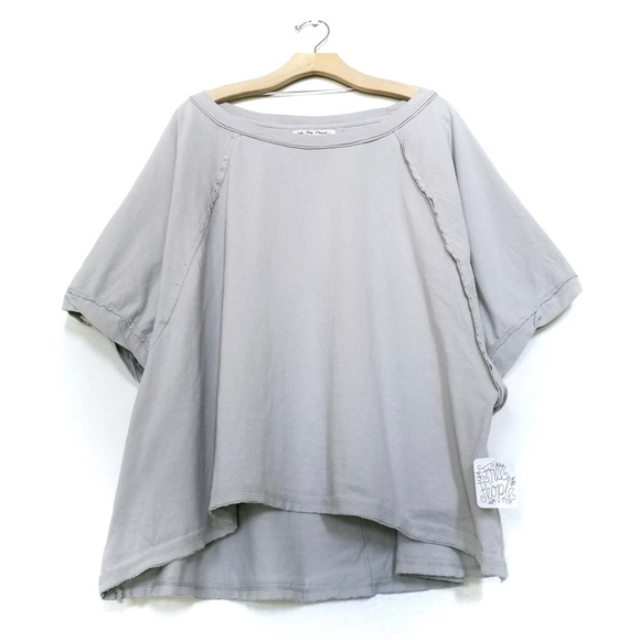 Free People Tops - NWT Free People Boyfriend Oversized Muscle Tee in Stone Medium